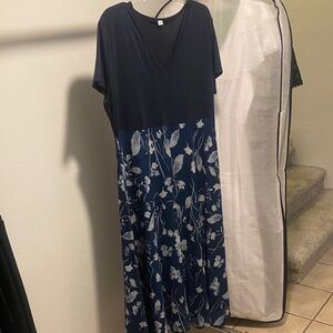 Navy Floral Maxi Dress